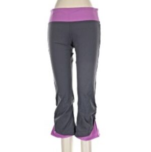 Athleta Gray and Purple Yoga Pants - Folded Hem Size Small